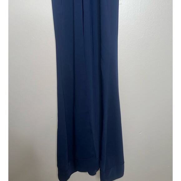 Sachin + Babi Beaded Deep V-Neck Maxi Slit Gown Navy Blue Size US 8 Formal Wear - Picture 7 of 10
